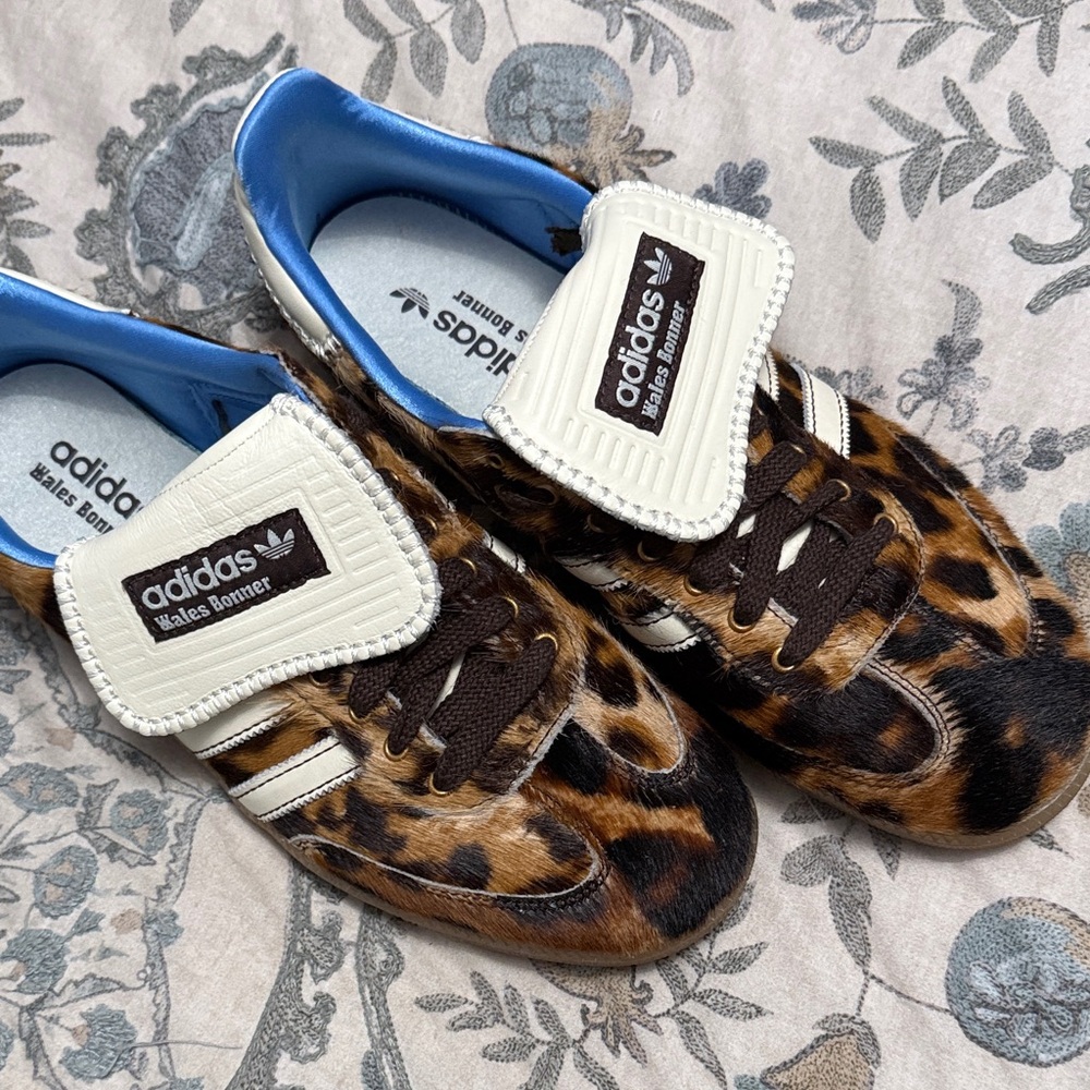 adidas unisex Wales Bonner  Leopard Print Samba Sneakers - Brown/Black